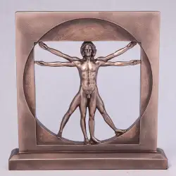 Vitruvian Man Statue Figure Polystone Bronze Home Decor Made in Italy 9