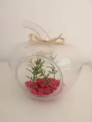 Artificial Flower Vase In The Shape Of An Apple, Opaque And Light Red Very Beaut