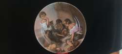 Painted plate porcelain metal hand made painting children player's nard used art