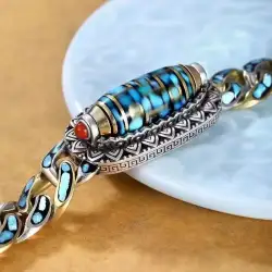 Nine-eyed Dzi Bead Bracelet