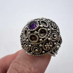 Massive Vintage Sterling Silver 925 Women's Jewelry Ring Signed 12 gr Size 8.5