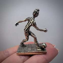 Vintage Miniature Silver 800 Figure Statue Football Player Signed Italy 18.8 gr