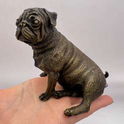 Antique Collectible Bronze Brass Figure Statue Dog Bulldog Home Decor