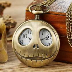 Vintage Bronze Hollow Quartz Pocket Watch - Retro Fob Chain Necklace Men & Women