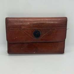 LONDON DEER Brand Leather Vintage Brown Wallet