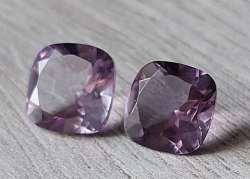 amazing natural AMETHYST PAIR 4.8CT jewelry women fashion Cushion