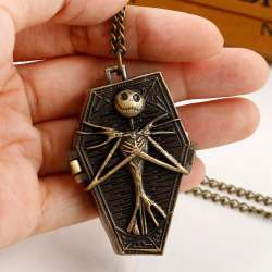 Personalized Irregular Shape Skeleton Steampunk Pocket Watch - Halloween Gift