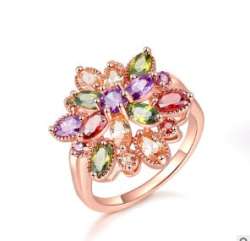 bright crystals. Size 17 Very high-quality zircone ring women fashion jewelry