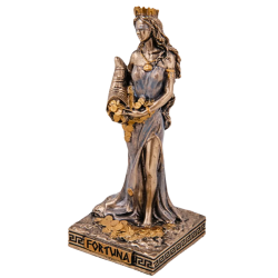 Fortuna Goddess of Happiness Luck Statue Figure Polystone Bronze Gift from Italy