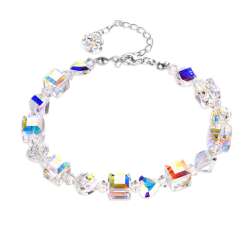 925 SILVER BRACELET gold plated WITH SWAROVSKI CRYSTALS.VVS women jewelry