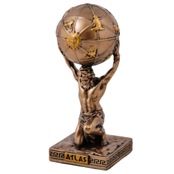 MIGHTY ATLAS ATLANT Statue Figure Polystone Bronze Home Decor Gift Italy 3.5