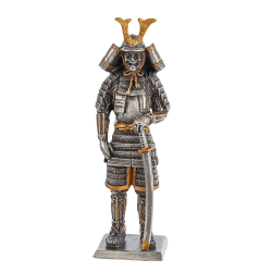 SAMURAI SHEGUN ASHIKAG TAKAUDI Statue Figure Pewter Home Decor Gift Italy 4.1