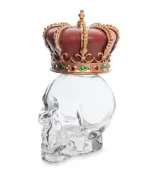 Bottle Decanter Crown Scull Statue Figure Polystone Bronze Glass Home Decor Gift