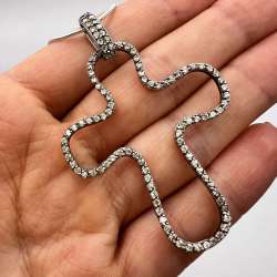 Vintage Sterling Silver 925 Fashion Jewelry Chain Necklace Pendant Cross Signed