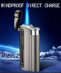 DK7701 Metal Electroplating Direct Blue Flame Windproof Inflatable Lighter