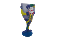 Vintage Small Clown Cup Toy Plastic Handmade Multicolor Mardi Gras Halloween Art