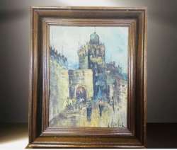 Expressionism Oil Painting Artwork with Frame Picture Painting Oil Painting City