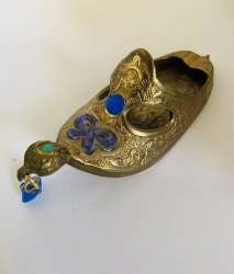 Antique Copper Ashtray shoe form hand made Sealed from Türkiye Weight 146 g