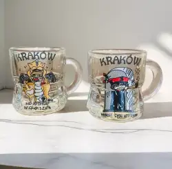 ?Vintage Two-thirds Krakow Poland Frosted Beer Drinking Glass