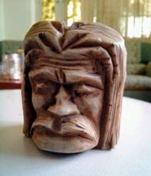 Vintage Candlestick Figure Carved Statue Marble Tribal African Rare collection