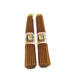 Set 33 Holy Candles Jerusalem Sepulchre Blessed Church Wax Bee Beeswax Lited Lit