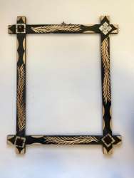 Spike Wheat Carved Wood Leaf Frame Empty Wooden Picture Frame 46.5x63cm