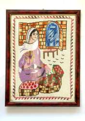 Handmade Palestinian Woman Embroidery Needle Crafted 55.5x43cm