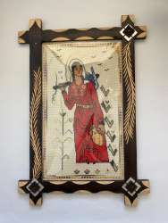 Handcrafted Embroidery Woman Palestinian Needle craft Wooden Frame 65x45cm
