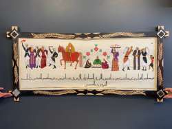 Traditional Palestinian Wedding Embroidered Handmade Wall Hanging 119x57 cm