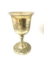 Antique cup European silver plated engraved Weight 178 g