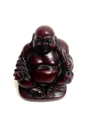 Mini Vintage Chinese Buddha Resin Laughing Sitting Statue Figurine Happy Figured