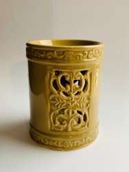 Beautiful Hand Made  Ceramic Pottery Aroma Oil Incense Lamp Brown Color
