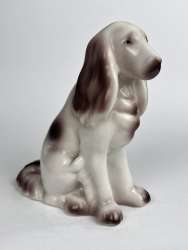 Hollohaza Vintage Porcelain Statue Figure Dog Hungary 13.5 cm Marked