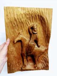 vintage carved wooden plaque, measures 24cm in diameter handmade home decor