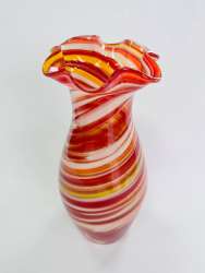 Vintage Soviet Art Glass Colored Vase Home Decor Made in Ukraine 23 cm