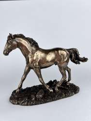 Horse Statue Figure Polystone Bronze Home Decor Made in Italy 14 cm