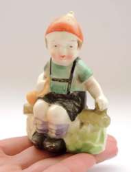 Japan Miniature Vintage Antique Porcelain Collection Figure Statue Figurine Boy