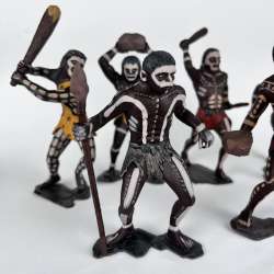 Vintage Soviet USSR Plastic Character Set of 6 Soldiers Natives Savages Signed