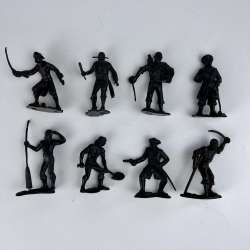 Vintage Soviet USSR Plastic Character Set of 6 Soldiers Pirates Signed