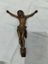 Vintage Bronze Brass Jesus Christ Figurine Statue figure Signed 17cm