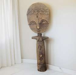 Vintage African Tribal Ashanti Ghana Fertility Doll Figure in Hand Carving 20 cm
