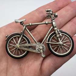 Vintage Miniature Silver 800 Figure Statue Bike Collectible Italy 15.6 gr