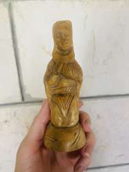 Vintage Hand Carved Wood Wooden Carving Statue, 13 cm high