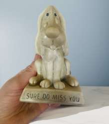 Vintage Wallace & Russ Berrie & Co. Dog statue that reads: Sure Do Miss You