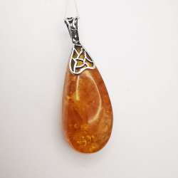 Beautiful New Handmade Pendant, Silver 925, Natural Baltic Honey Amber 13,4g