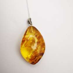 Beautiful New Handmade Pendant, 925 Silver,Natural Baltic Honey Amber 10,6g