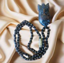 African Mask Necklace Wood Hand Carved Handmade Old African Collectibles