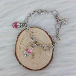 Vintage Silver Plated Women's Bracelet Flowers Jewelry Gift #T15