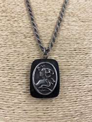 Unique Victorian Pendant Luxury Vintage Sterling Silver Chain Necklace 25g