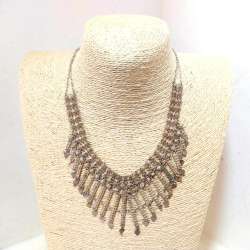 STERLING Silver Fine 1900-1930s Antique Luxury Unique Wedding Necklace 30g